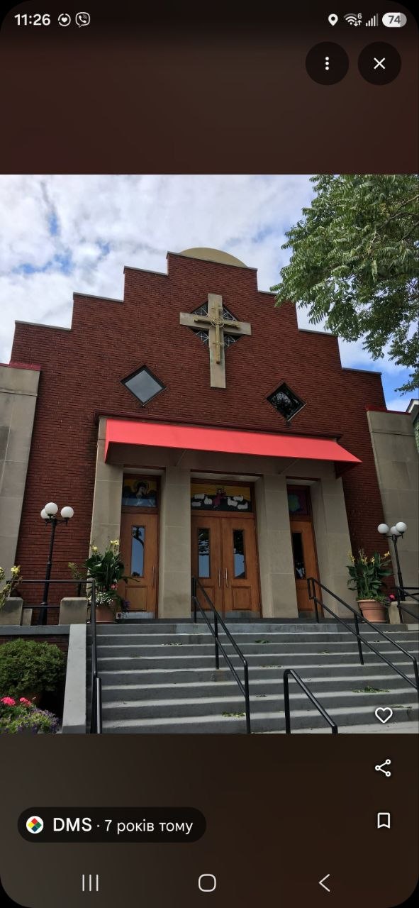 The red-brick entrance of Christ the Good Shepherd / St. Michael’s Church on Sixth Street